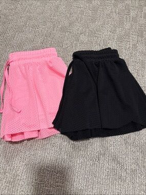Mesh Athletic Skorts - Pink and Black, size 12 girls